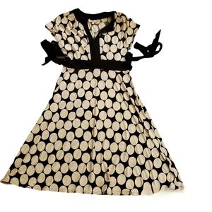 Dressbarn Polka dot black and white fit n flare size 8